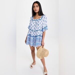 Playa Lucila Drop Waist Border Print Dress M NWOT